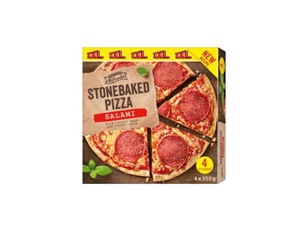 Stenugnspizza salami