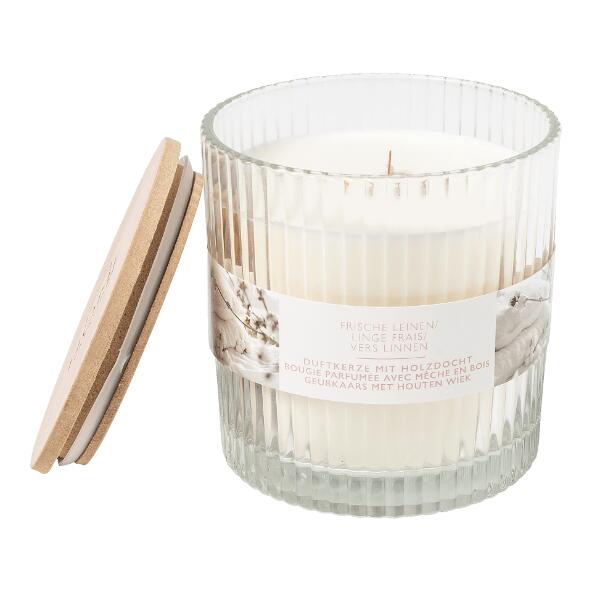 HOME CREATION(R) 				Bougie parfumée à mèche en bois