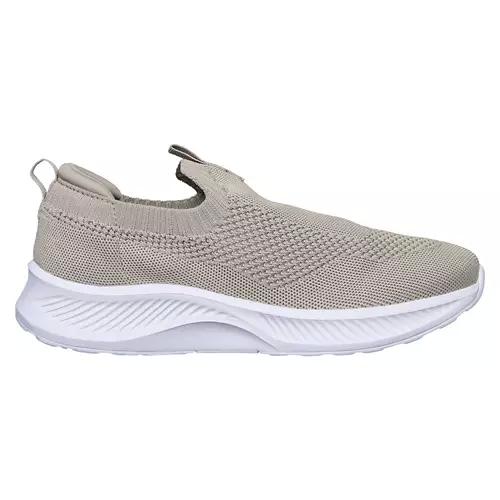 Ladies Comfort Slip on Trainer Shoes - Beige, 8
