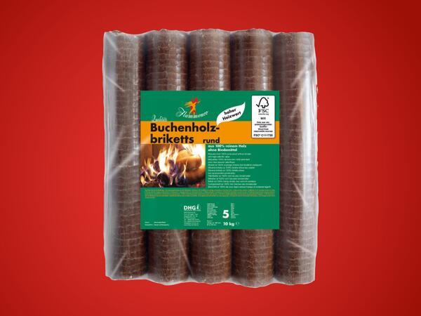 Runde Holzbriketts