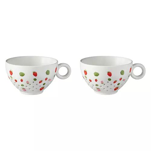 2 Pack Ceramic Colander, Strawberry Print