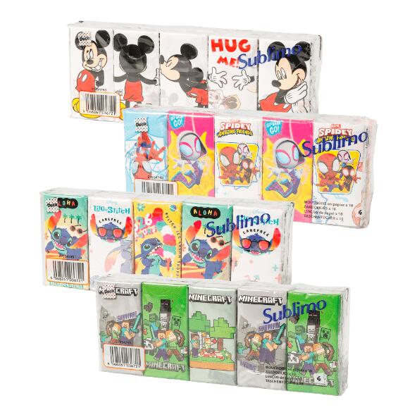 SUBLIMO(R) 				Mouchoirs imprimés, pack de 10