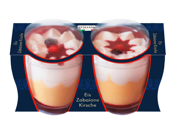 Eiscreme Zabaione Kirsche