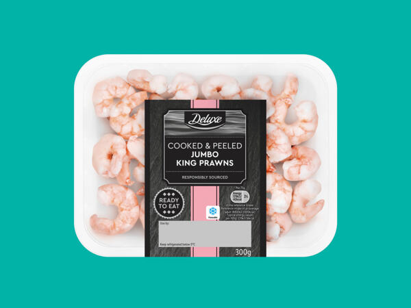 Deluxe Cooked & Peeled Jumbo King Prawns