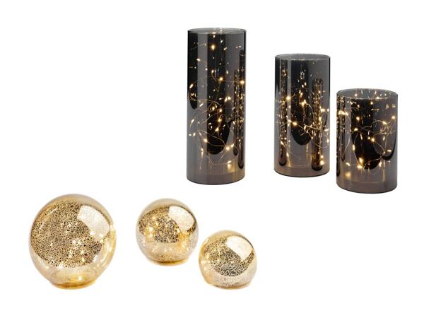 Portalumini a LED/​sfere decorative a LED, 3 pezzi