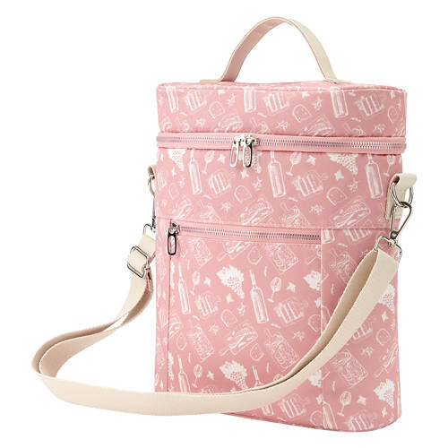 Wine Cooler Bag - Pink, Holds Up To 3 Bottles