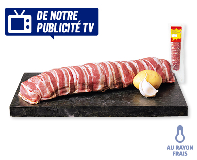 Filet de porc bardé de lard