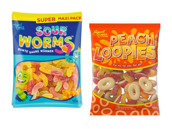 Sour Worms, Anneaux de pêches
