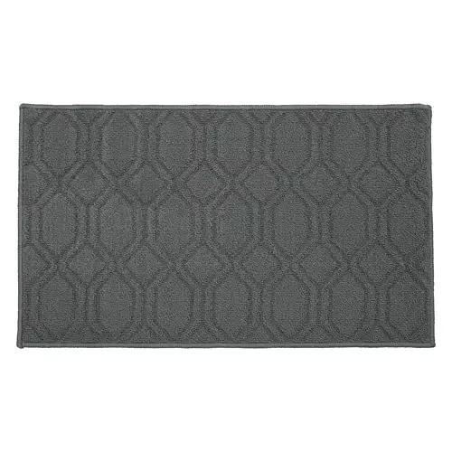 20" x 34" Rectangle Shaped Kitchen Accent Rug - Gray Polygon