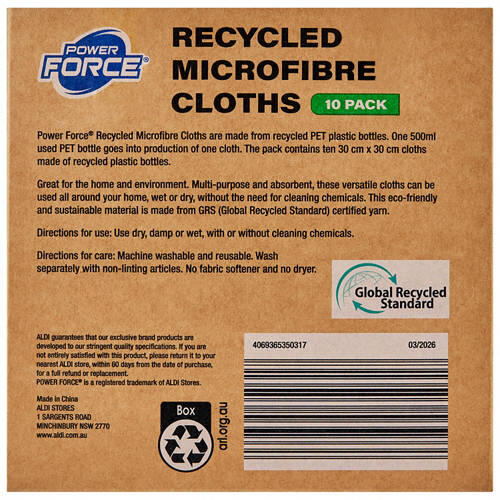 Recycled Microfibre Cloths 10 Pack
