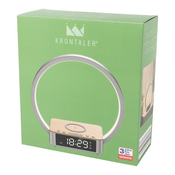 KRONTALER(R) 				Lichtwecker mit drahtloser Ladestation