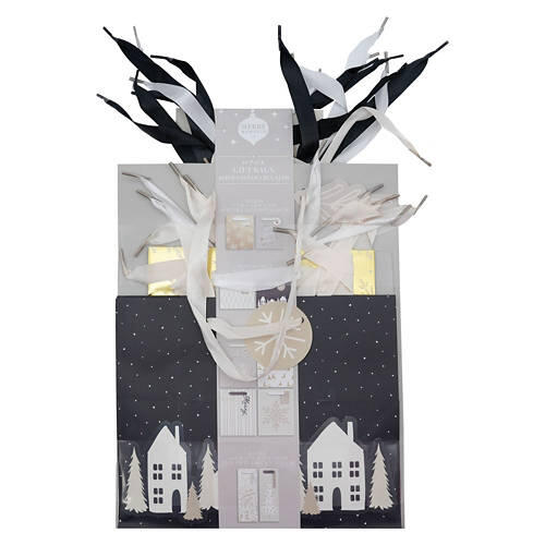 10 Pack Holiday Gift Bags - Nordic
