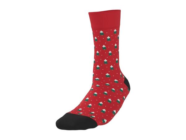 Esmara Men's Black & Red Christmas Socks - 3 Pairs