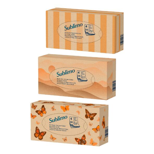 SUBLIMO(R) 				Taschentücher aus recycelten Fasern, 100 St.