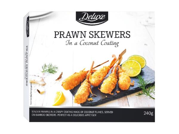Coconut coated Prawn Skewers