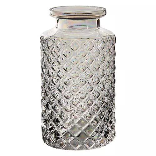 Hand - Blown Glass Diamond Vase