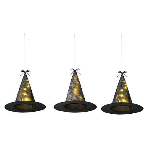 3 Pack LED Floating Witch Hats, Multicolor