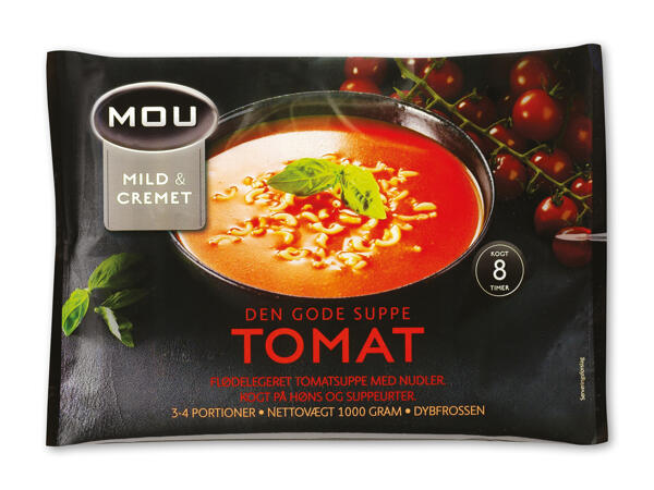 Mou asparges- eller tomatsuppe