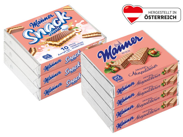 Manner Vollkorn Neapolitaner oder Snack Minis