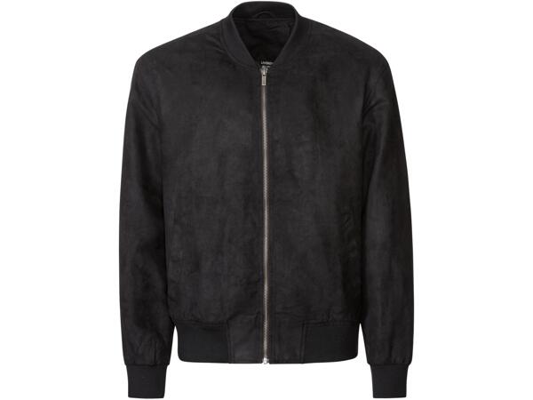 Men's Faux Suede Bomber Jacket