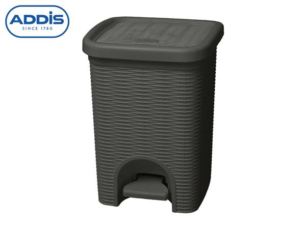 Addis Wicker Effect Bathroom Pedal Bin - Grey