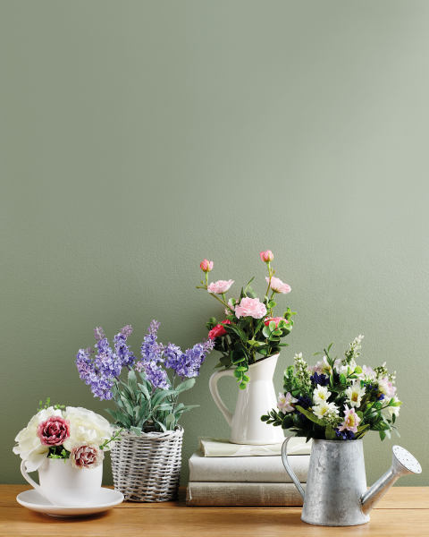 Ceramic Jug Pink Faux Flowers