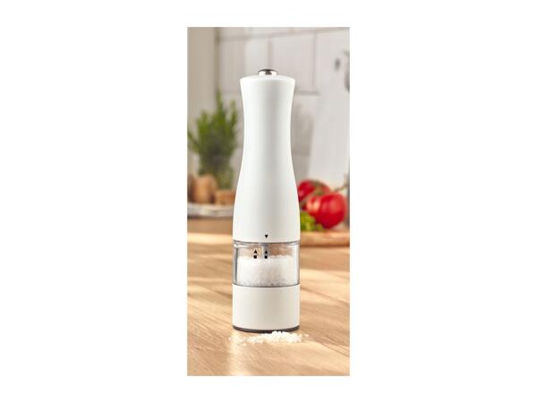 Silvercrest White Electric Salt Or Pepper Mill