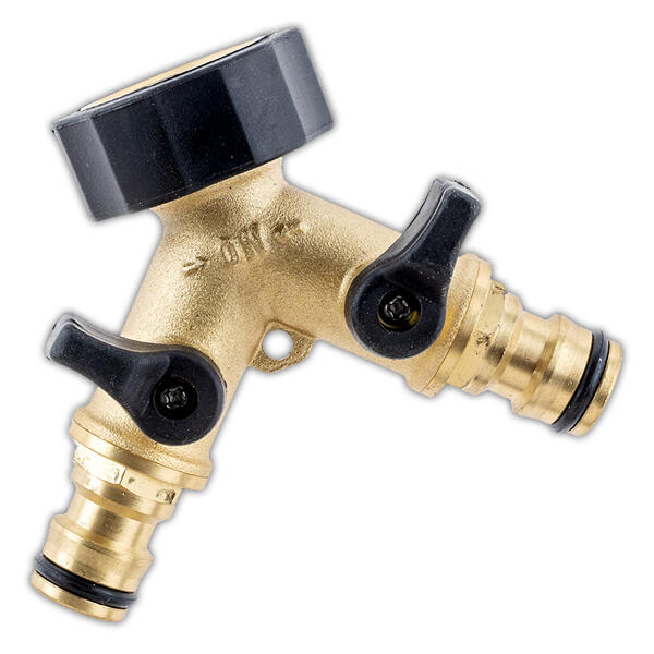 Zwillingsverteiler / Kugelauslaufhahn 1/2"