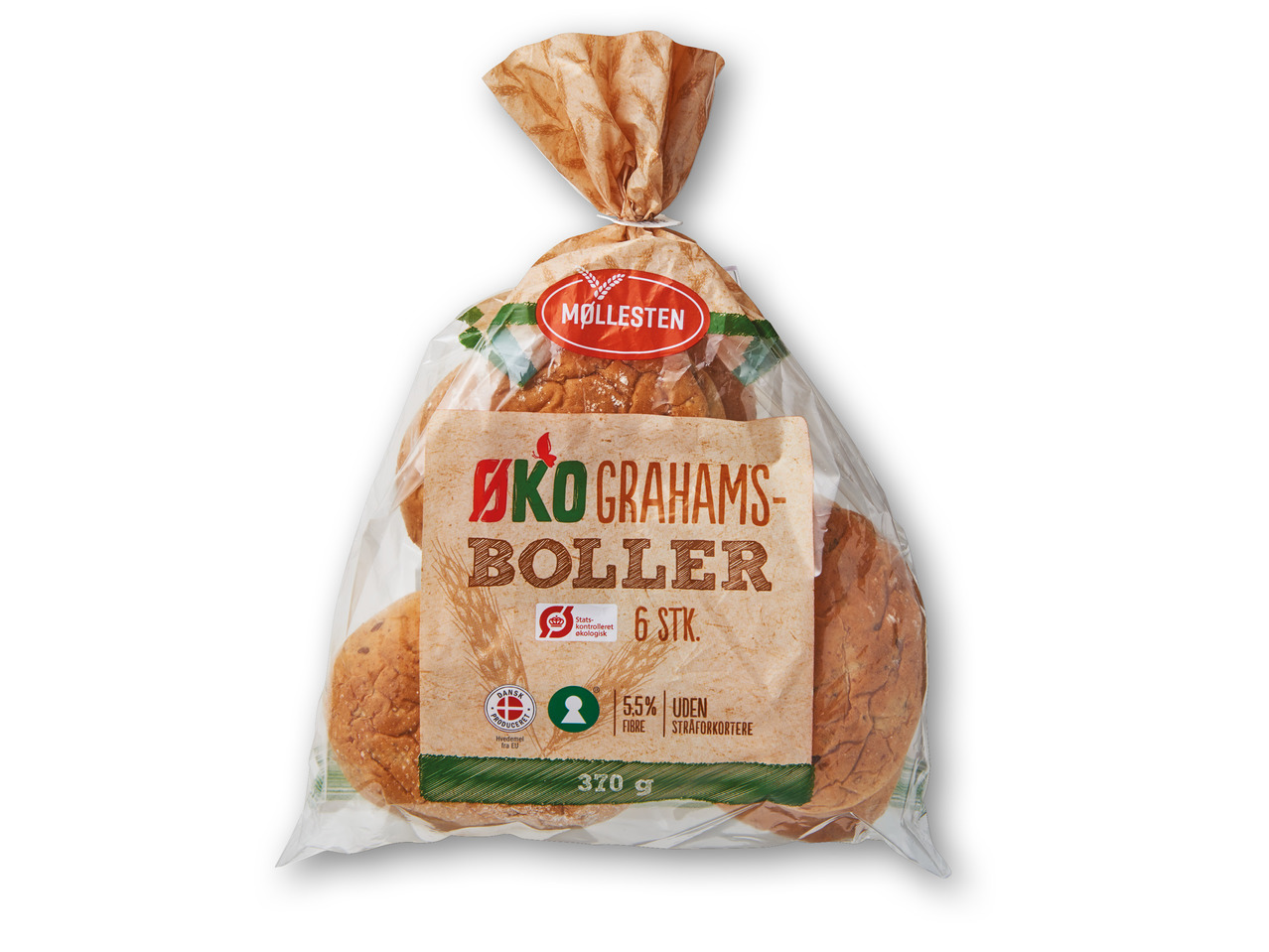 MØLLESTEN Økologiske grahamsboller