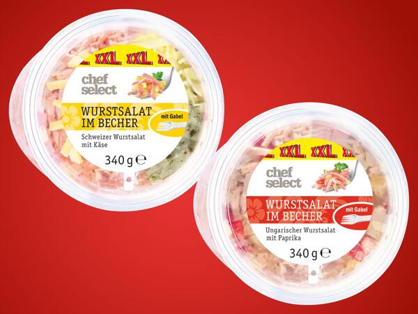 Wurstsalat im Becher