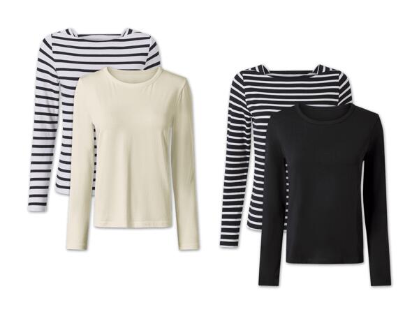 Damen Langarmshirt, 2 Stück