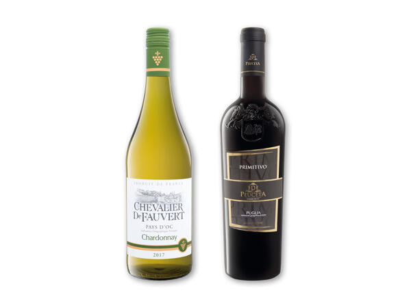 Primitivo IGP Puglia eller Pays d'Oc Chardonnay