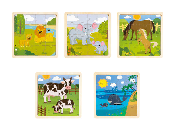 Puzzle en bois, 17 pièces