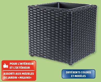 Pot de fleurs cubique aspect tressé GARDENLINE(R)
