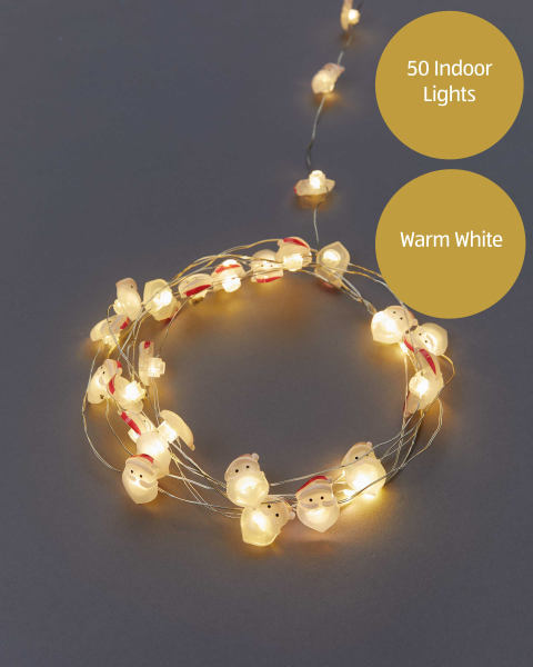 50 Mini Fine Wire Santa Lights