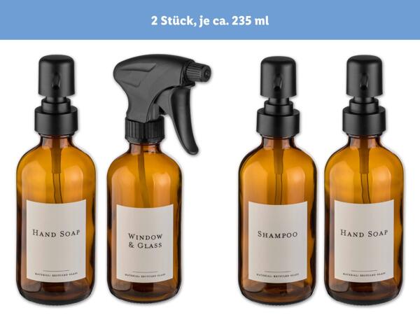 Glas Pump-/Sprühflaschen Sortiment