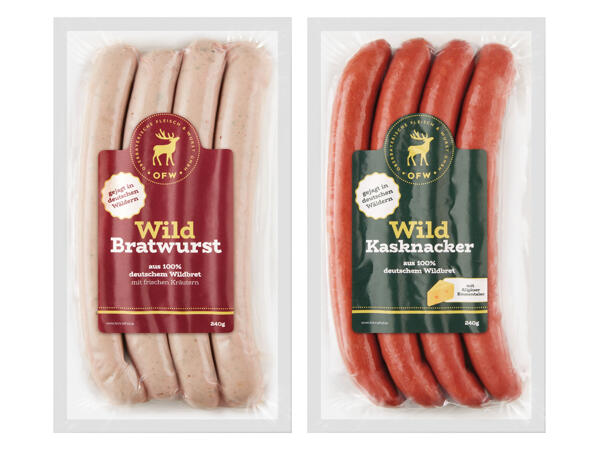 Wildbratwurst Klassik oder Kasknacker