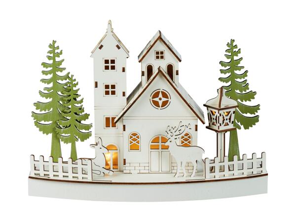 Light-Up Wooden Christmas Scene