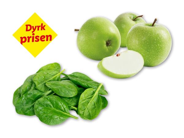 Grønne æbler eller spinat