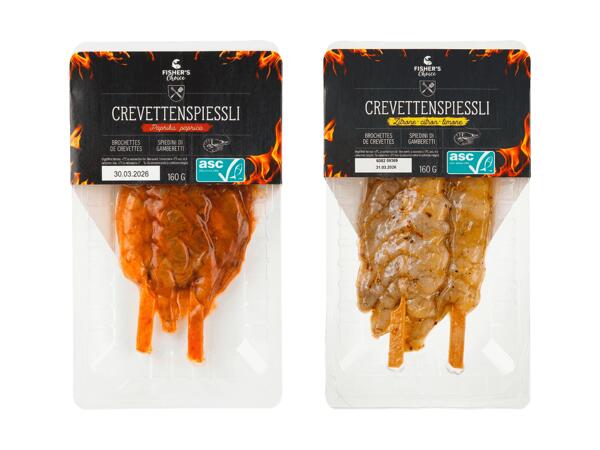 Brochettes de crevettes