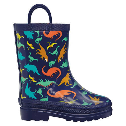 Toddler Warm Lined Rain Boots - Dino, 9/10