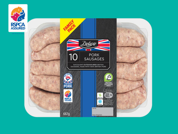 Deluxe 10 Outdoor-Bred British Pork Sausages