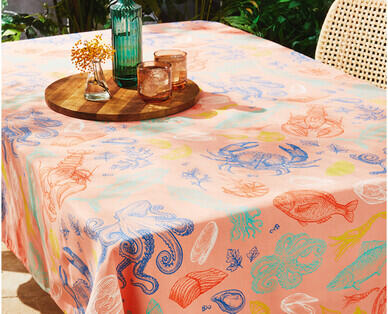 Seafood Print Tablecloth