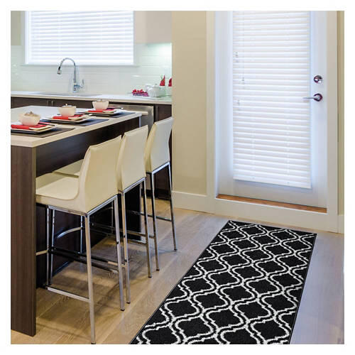 24" x 72" Spring Utility Runner - Black Medallion