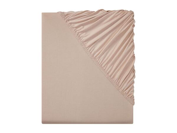 Livarno Home Beige Jersey Fitted Sheet - Single