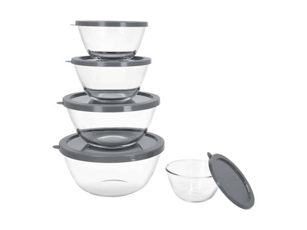 Set de saladiers en verre, 5 pièces
