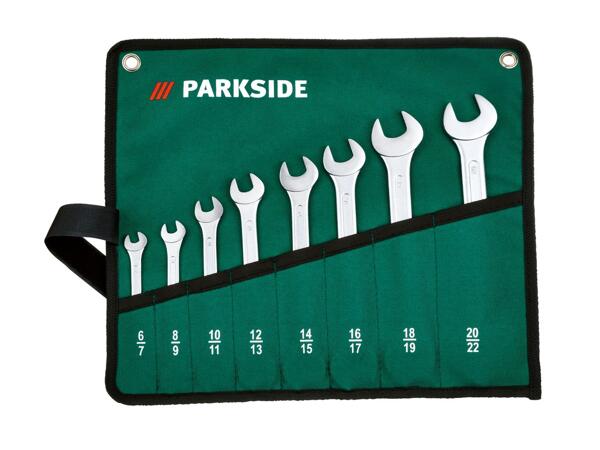 Double open-end or combination spanner set, 8 pieces