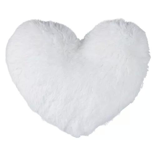 Valentine's Cozy & Fluffy Pillow - White Fur Heart