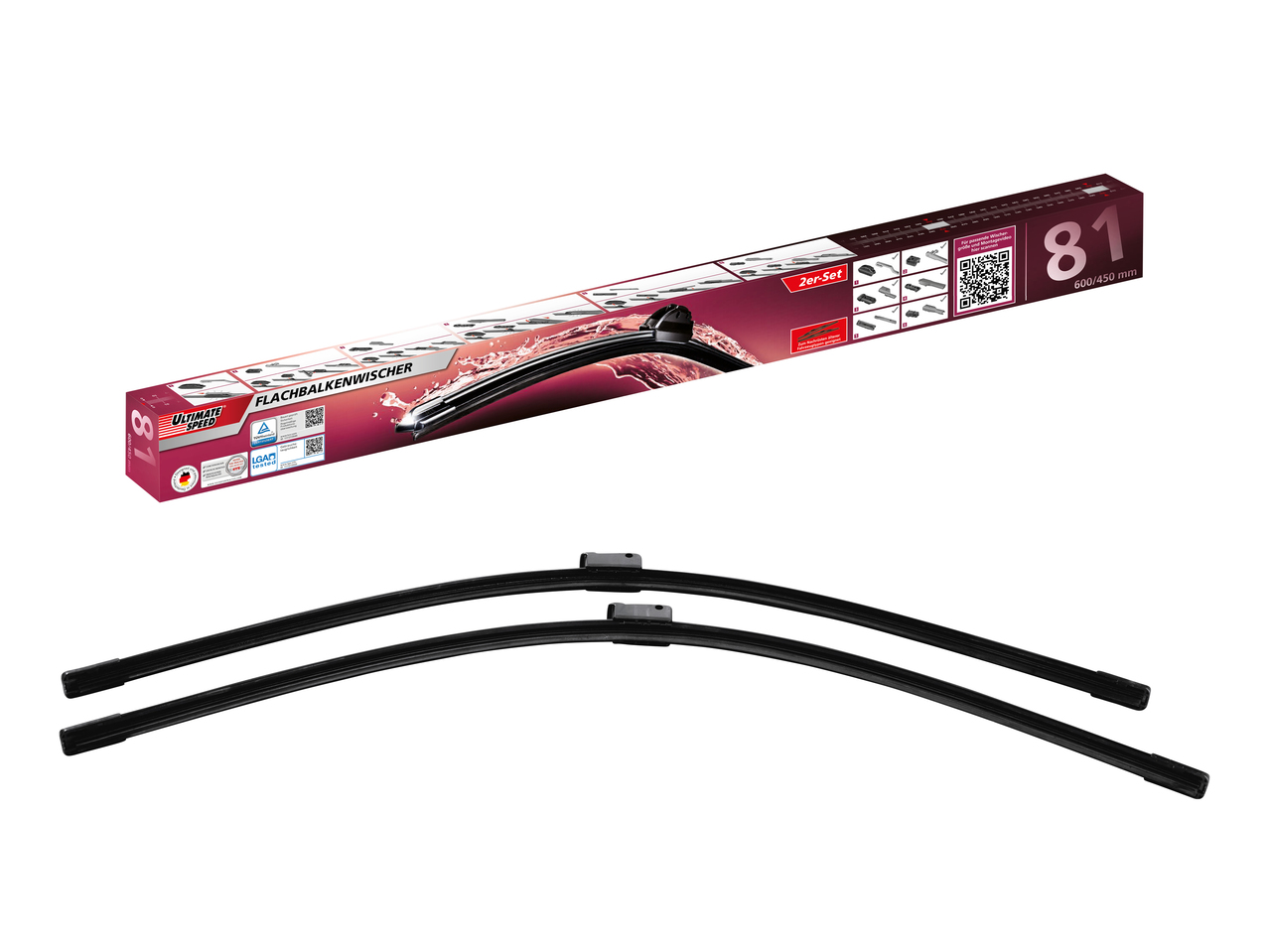 Balais d'essuie-glace plats, lot de 2