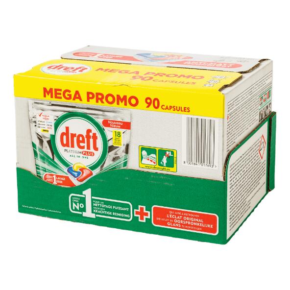 Dreft Platinum Plus vaatwastabletten, 90 st.